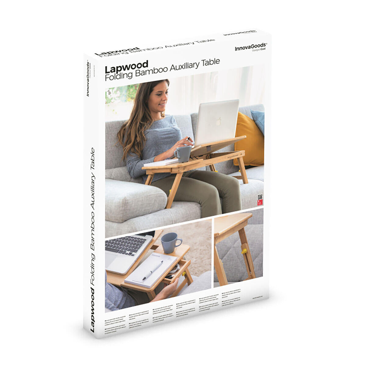 Mesa Plegable Auxiliar de Bambú Lapwood - InnovaGoods