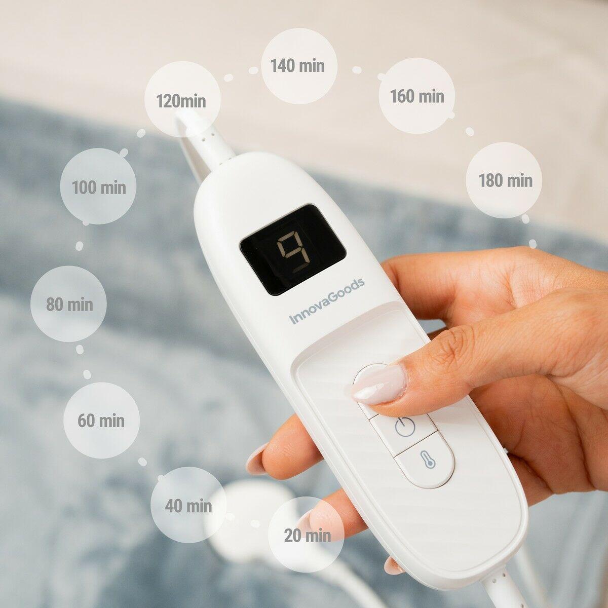 Manta Eléctrica Gris Elakef 120 x 160 cm 160 W - InnovaGoods Dropea