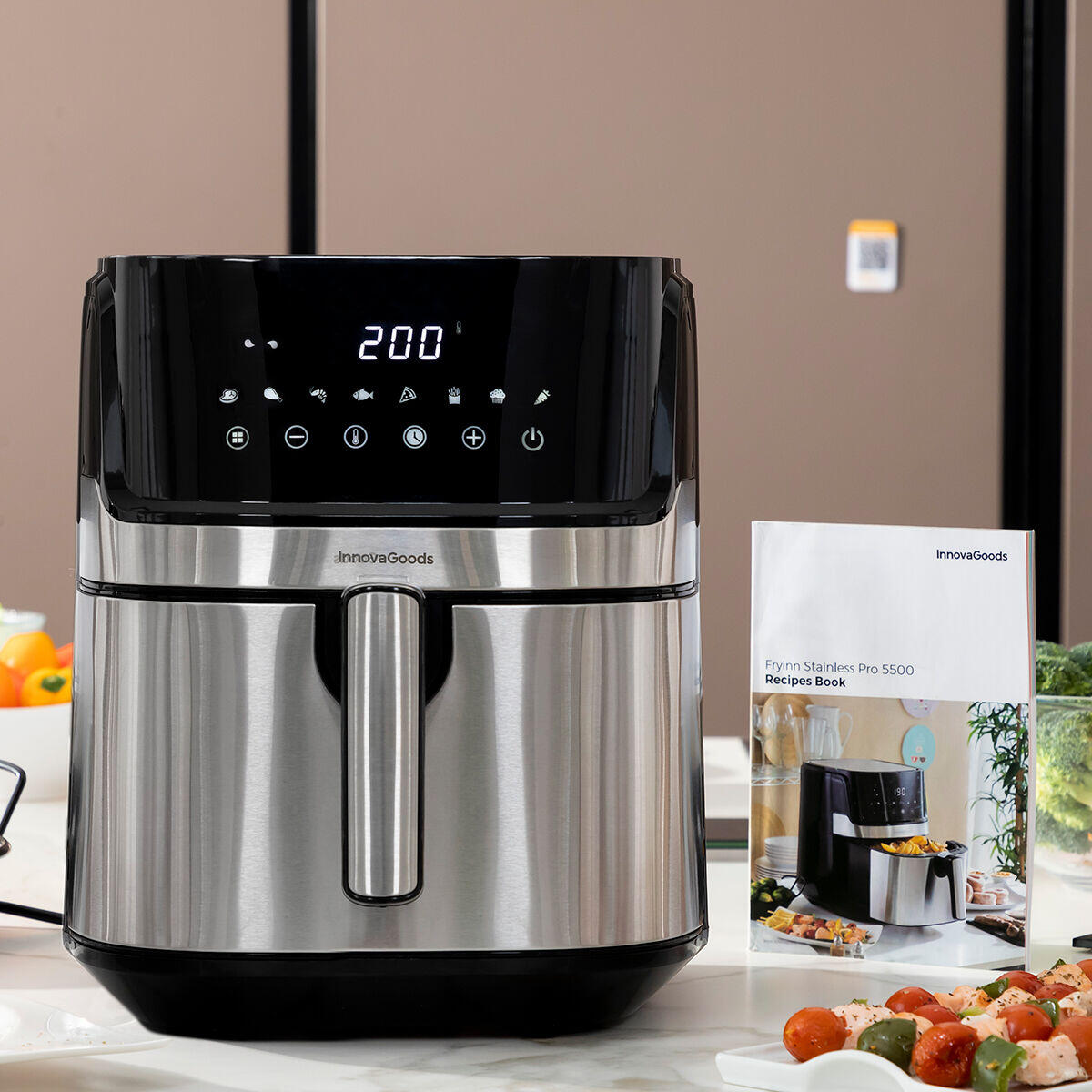 Freidora de Aire Fryinn Pro 5500 Negro 1700 W 5,5 L Acero Inoxidable - InnovaGoods