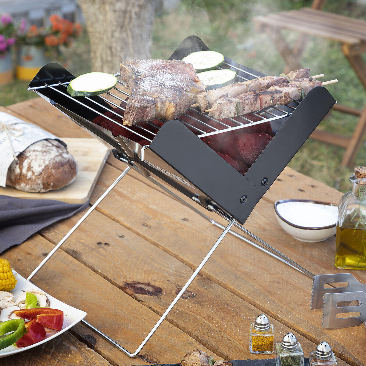 Mini Barbacoa Plegable Portátil para Carbón Foldecue - InnovaGoods