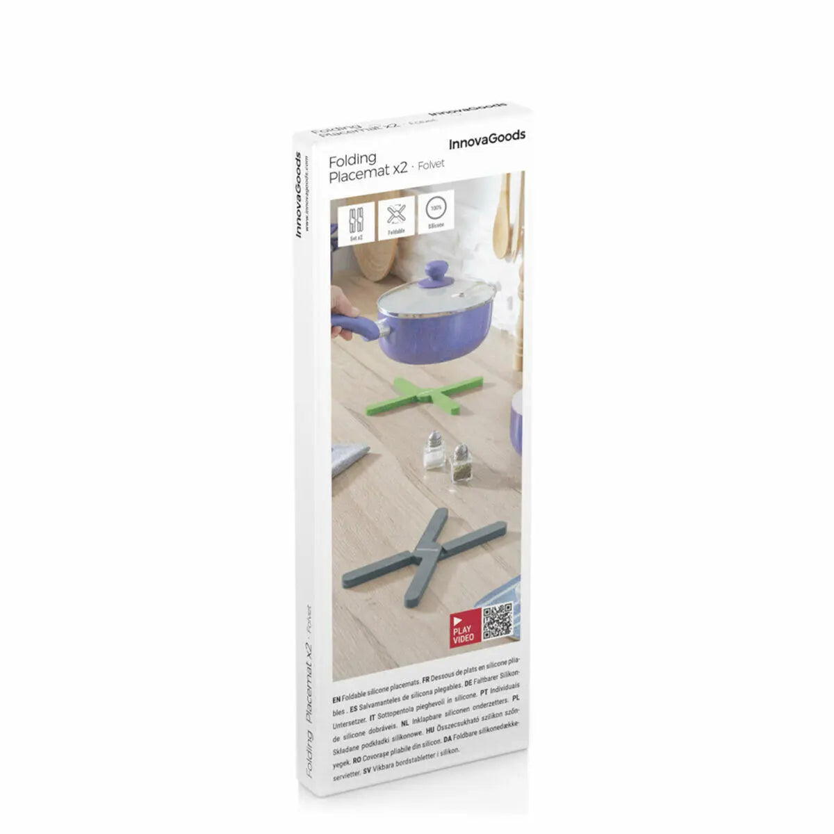 Salvamanteles Individual Plegable de Silicona Folvet - InnovaGoods 2 Unidades Dropea