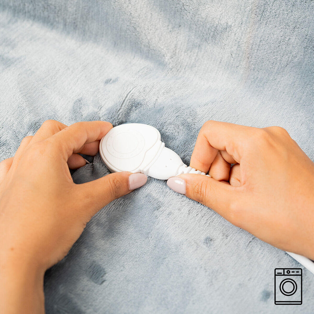 Manta Eléctrica Heklet Blanco Gris 130 x 180 cm 160 W - InnovaGoods