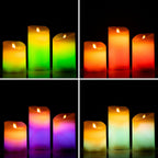 Velas LED Multicolor Efecto Llama con Mando Lendles 3 Unidades - InnovaGoods