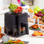 Freidora de Aire 5L Fryinn Balance 5000 con Báscula y Recetario , Acero Inoxidable y Pantalla Táctil Negro 1500W- InnovaGoods Dropea
