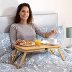 Mesa Plegable Auxiliar de Bambú Lapwood - InnovaGoods