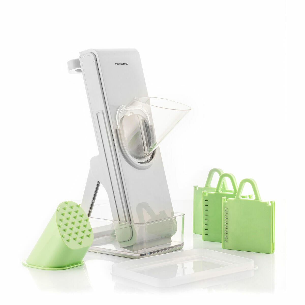 Mandolina Cortadora de Verduras 5 en 1 Plegable con Base Antideslizante y Recipiente Slichen- InnovaGoods Dropea