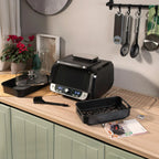 Freidora de Aire 6L Fryinn 12-in-1 6000 con Grill, Accesorios y Recetario Negro Acero 3400W - InnovaGoods Dropea