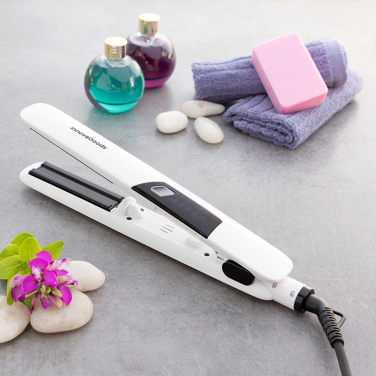 Plancha de Pelo Cerámica con Vapor Stemio 36 W - InnovaGoods
