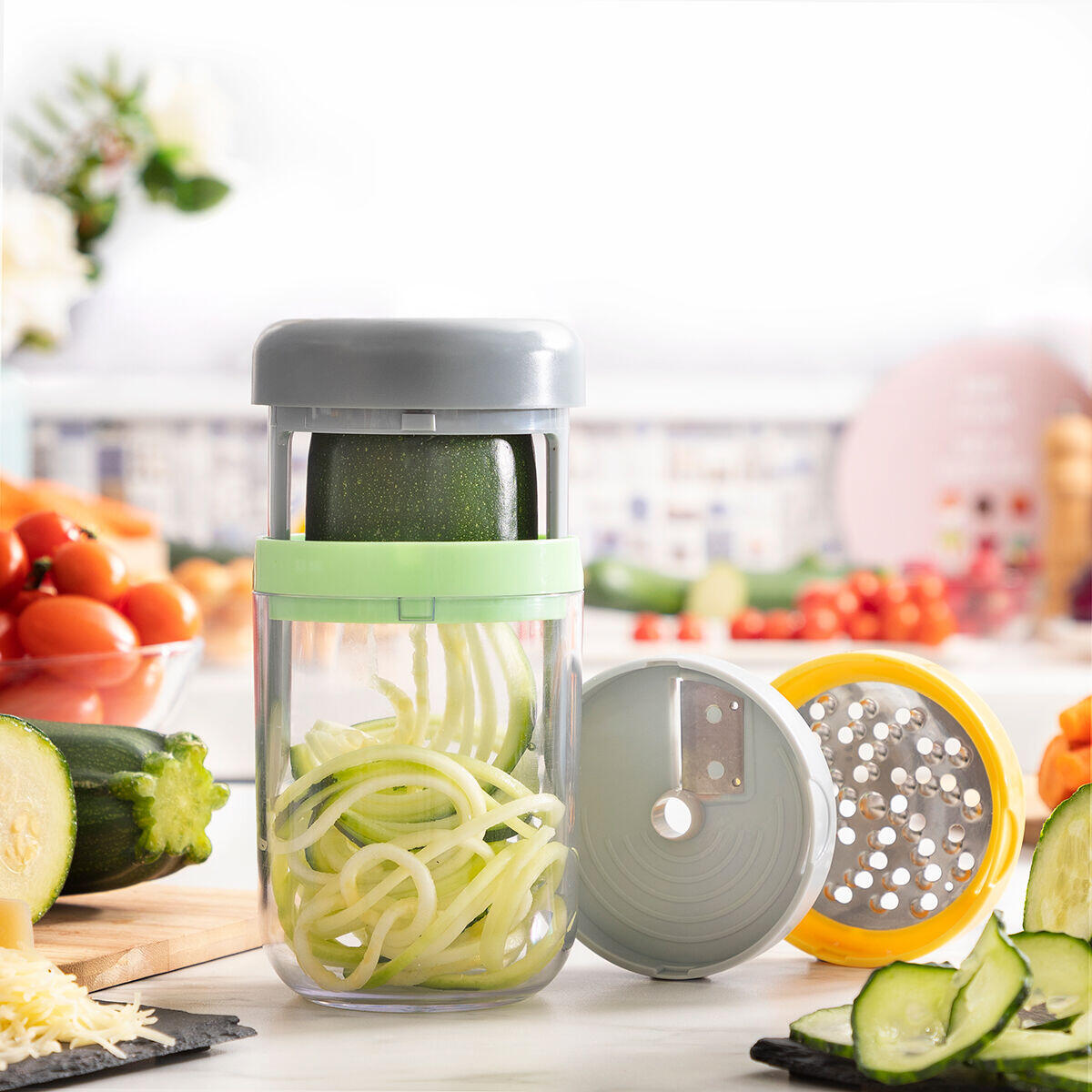 Cortador de Verduras en Espiral y Rallador con Recetas Vigizer - InnovaGoods