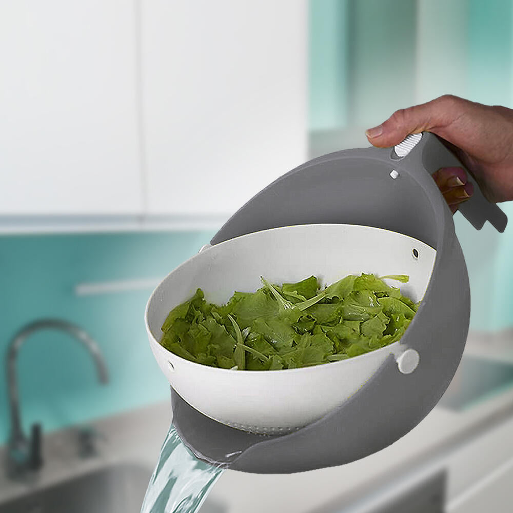 Colador Cuenco Escurridor Multifunción con Asa Ergonómica y Sistema Basculante 2 en 1 Dropea