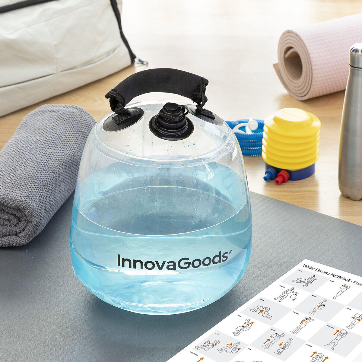 Pesa Rusa de Agua para Entrenamiento Fitness con Guía de Ejercicios Fibell - InnovaGoods