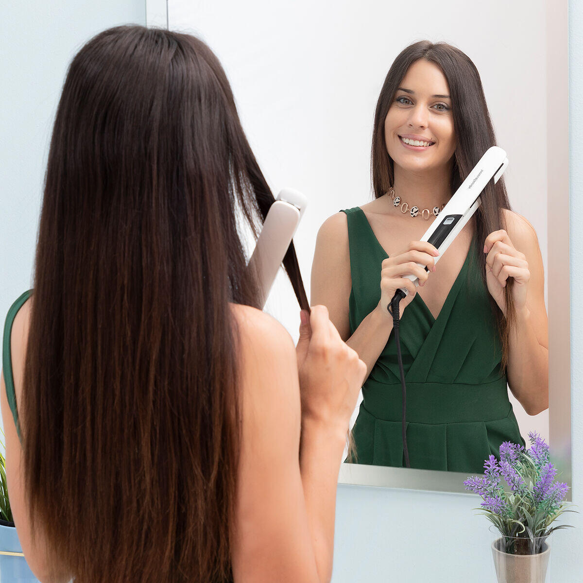 Plancha de Pelo Cerámica con Vapor Stemio 36 W - InnovaGoods