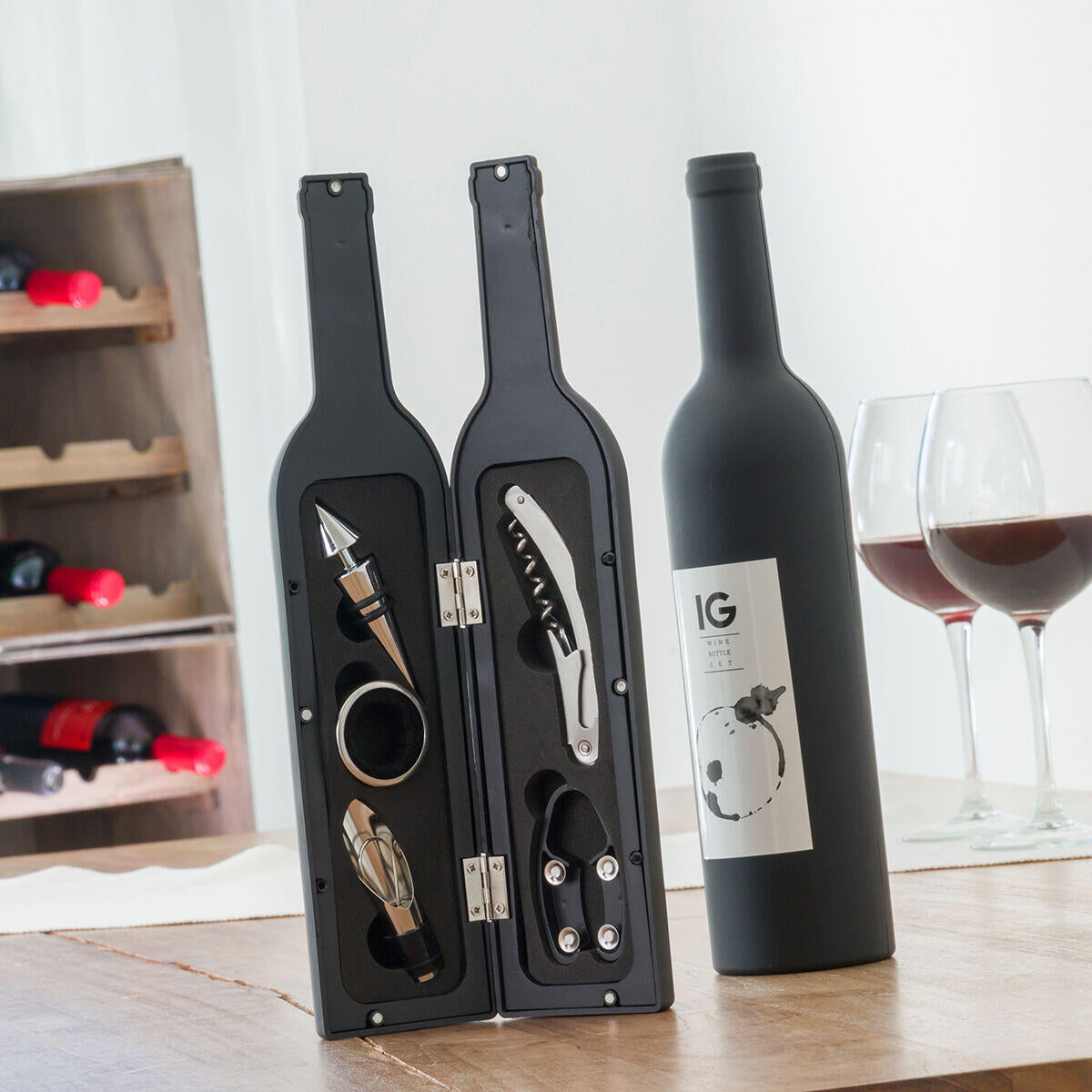 Estuche de Vino Botella 5 Piezas - InnovaGoods