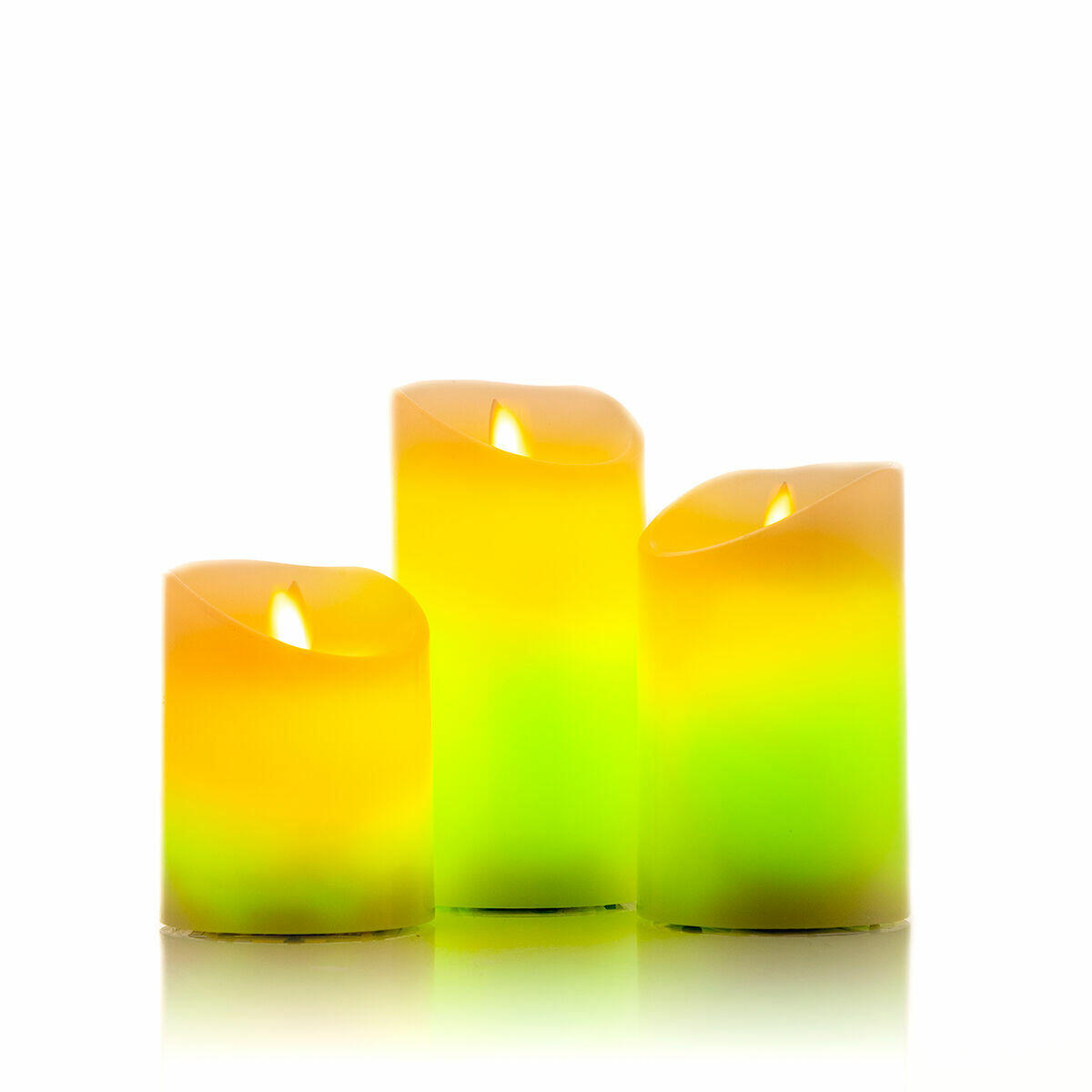 Velas LED Multicolor Efecto Llama con Mando Lendles 3 Unidades - InnovaGoods