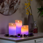 Velas LED Multicolor Efecto Llama con Mando Lendles 3 Unidades - InnovaGoods
