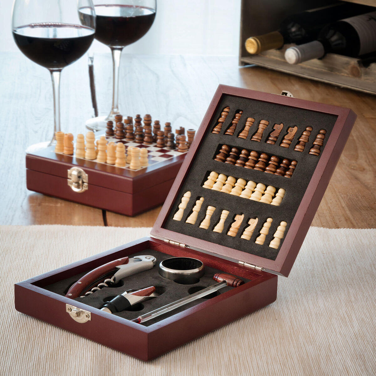 Set de Accesorios para Vino y Ajedrez 37 Piezas - InnovaGoods